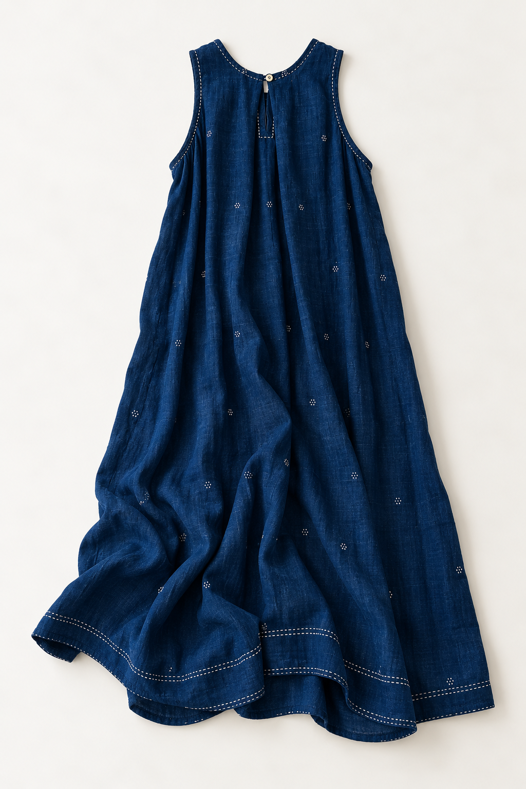 #129 Swing Dress/ Tangalia Flower/ Indigo