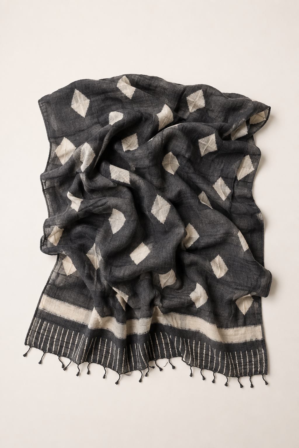 Tussar Silk Shawl Shibori/ Style 16