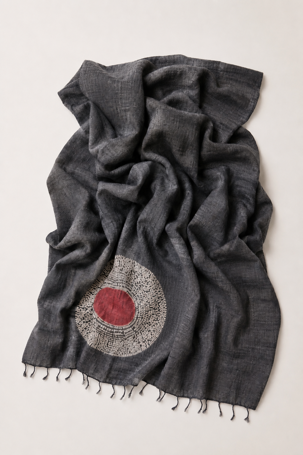 Tussar Silk Shawl Arashi Shibori/ Style 20