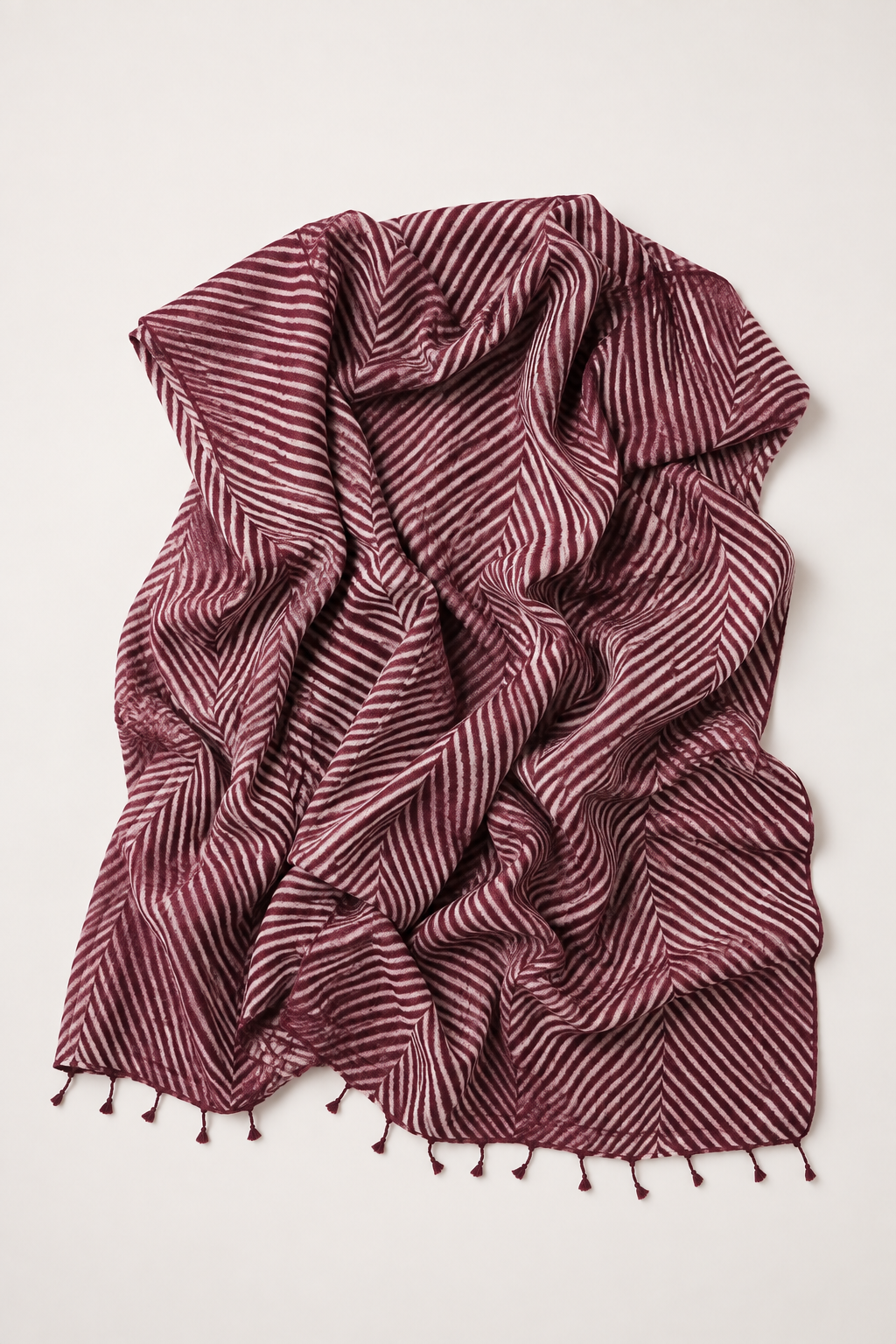 Tussar Silk Shawl Arashi Shibori/ Style 1