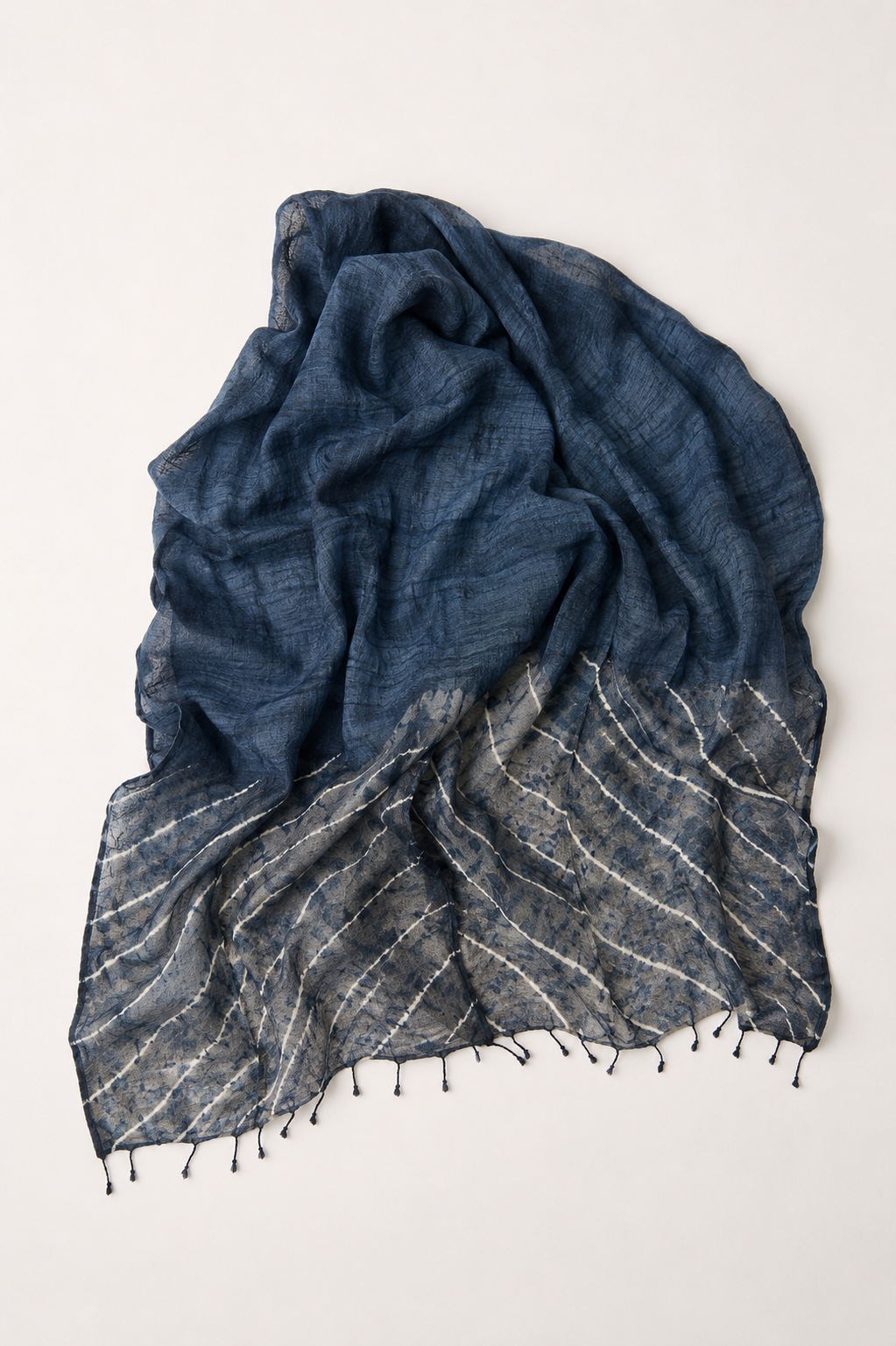 Tussar Silk Shawl Shibori/ Style 14