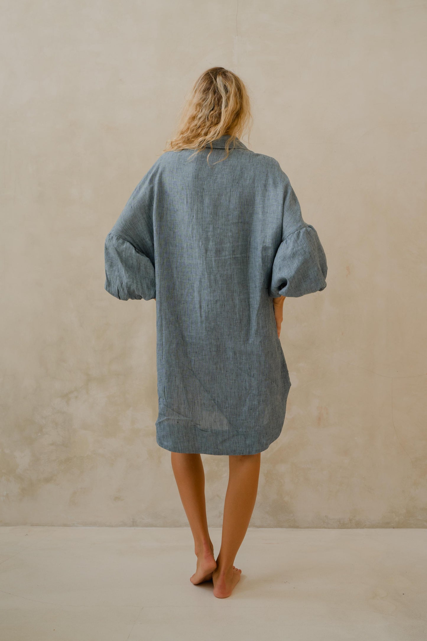 #56 Mini H/L Kaftan Thick Placket Puff Slvs