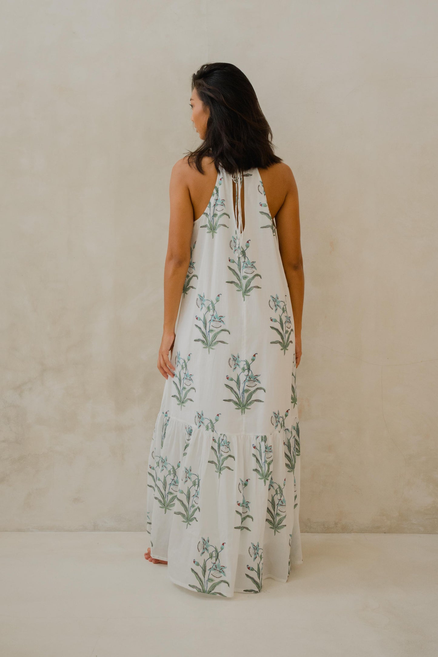 #107 Halter V Neck Dress