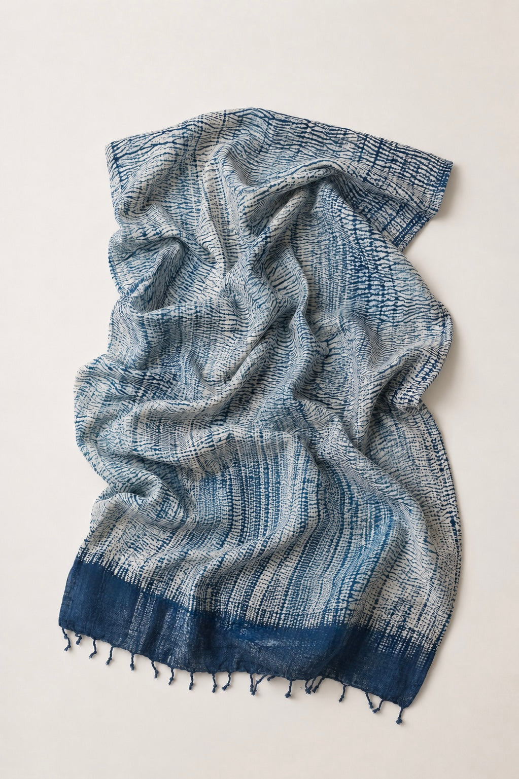 Tussar Silk Shawl Arashi Shibori/ Style 18