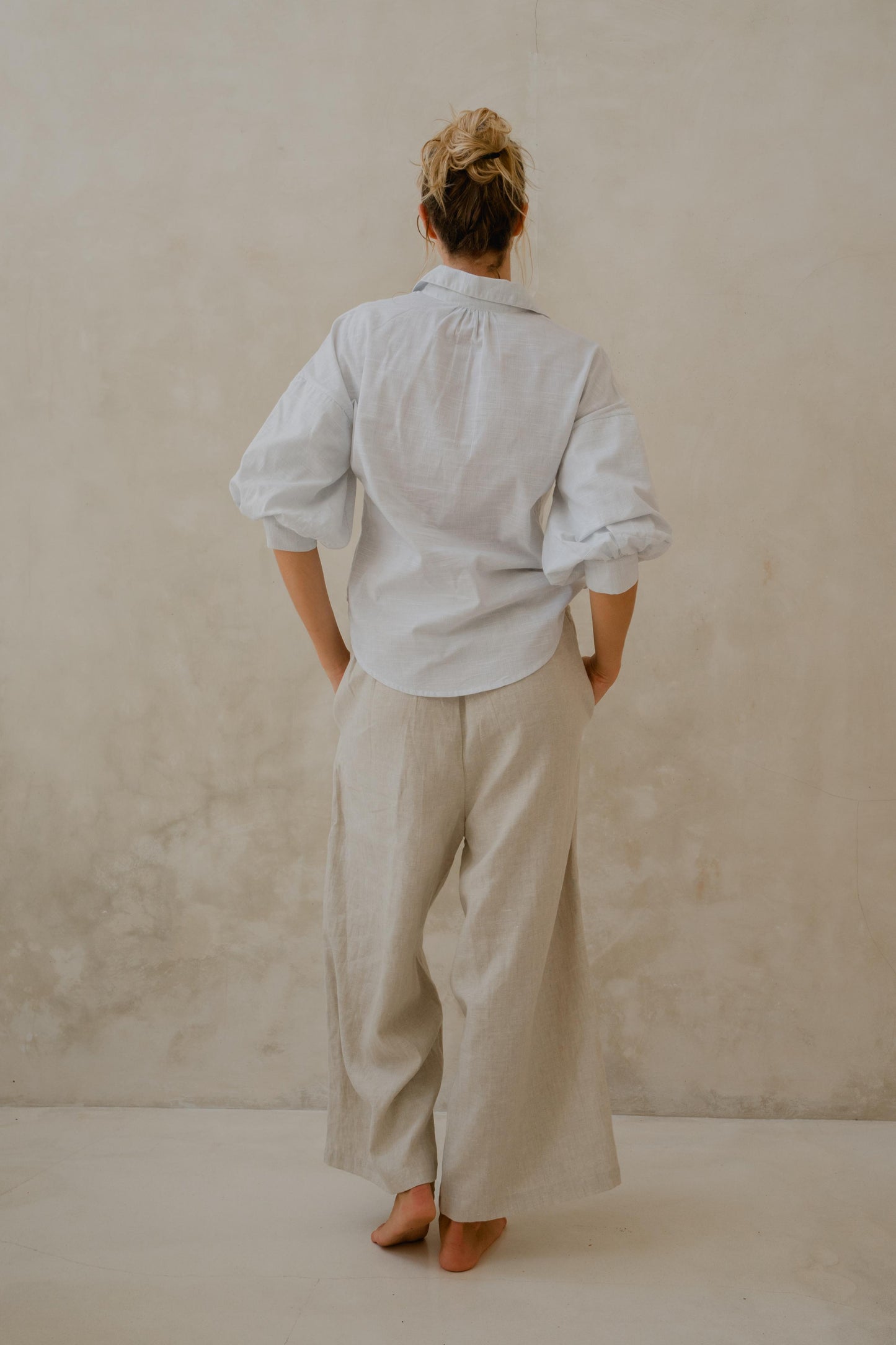 #81 Split Neck Button Down Shirt