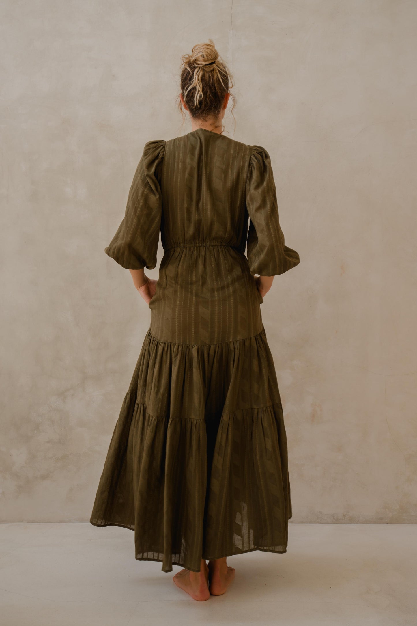 #45 Catalina Dress Parallelogram Olive