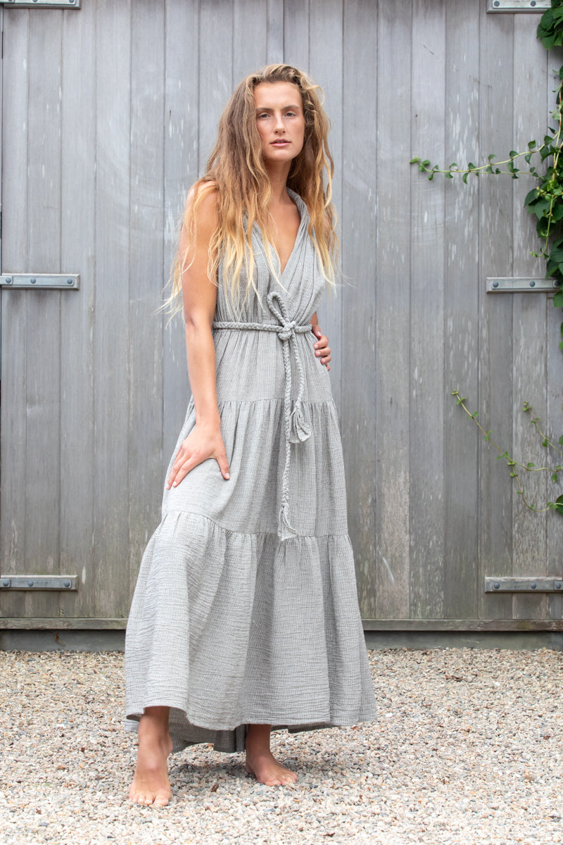 artisanprivilege woven pinstripe dress