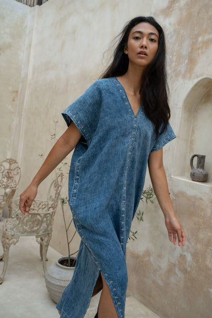 V Caftan Dress