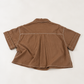 #131 Crop Single Pocket Short Sleeve
