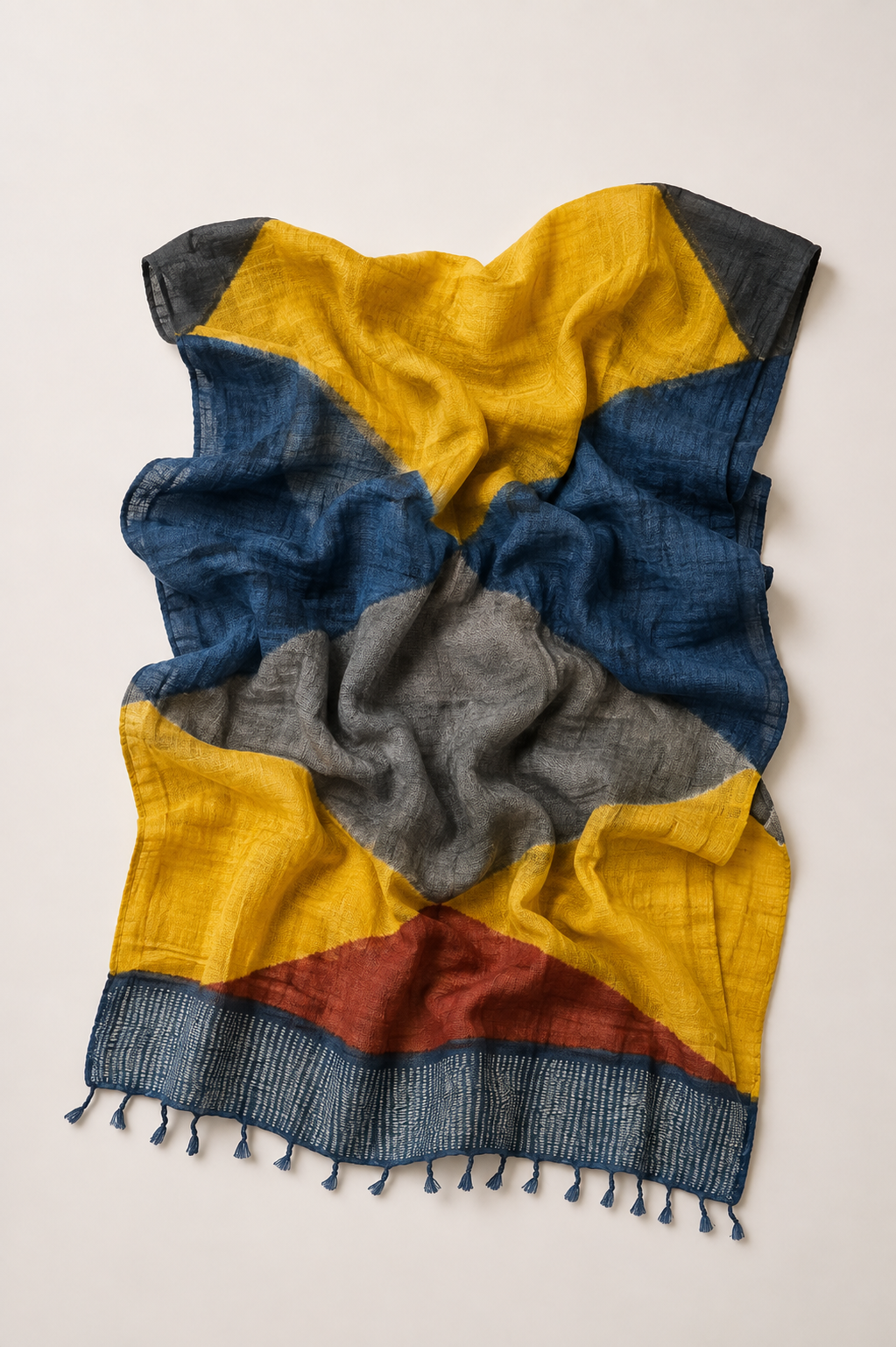 Tussar Silk Shawl Shibori/ Style 32