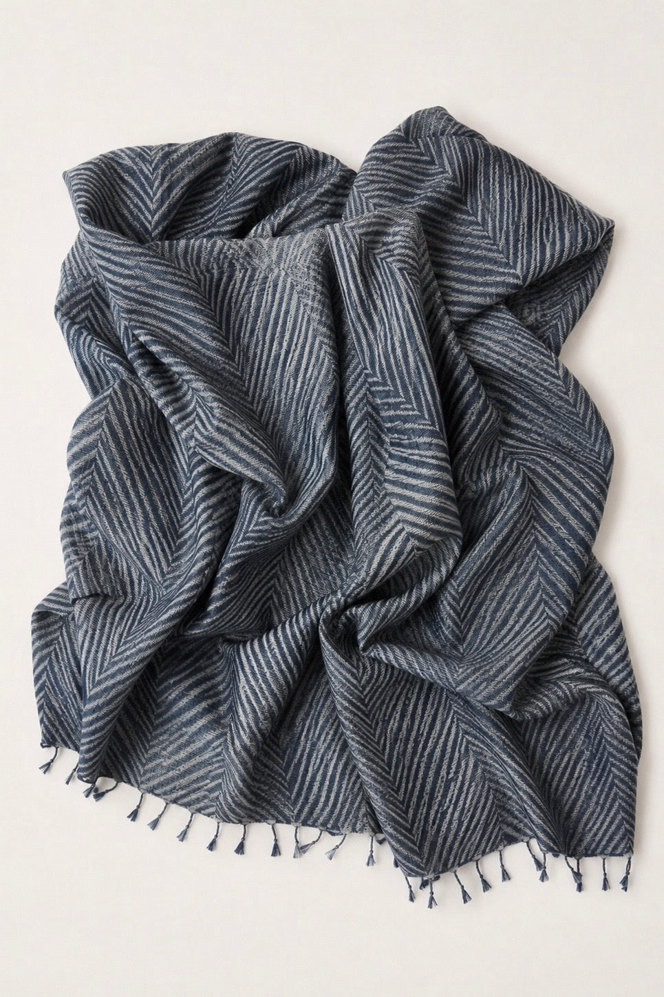 Tussar Silk Shawl Arashi Shibori/ Style 8