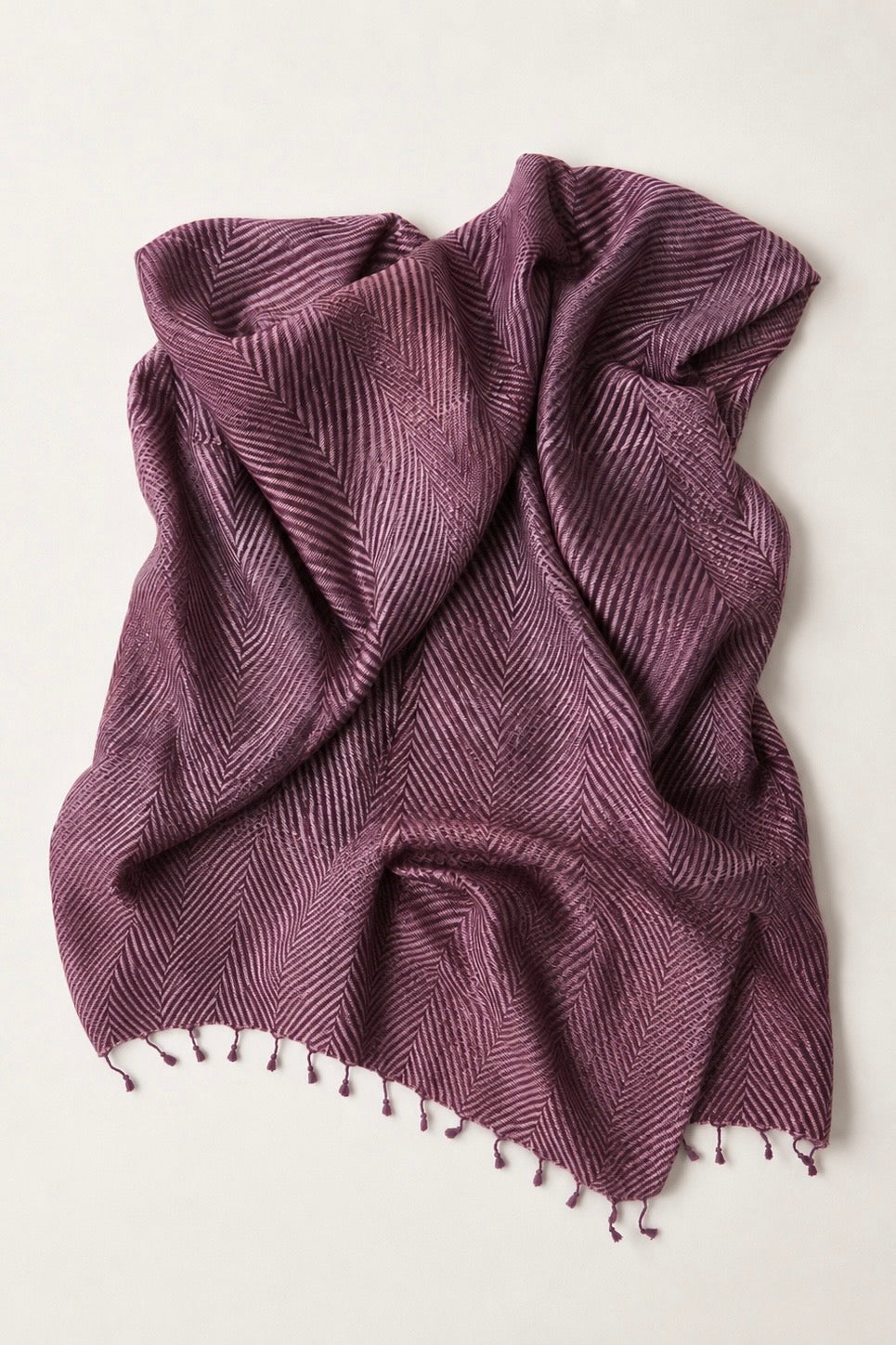 Tussar Silk Shawl Arashi  Shibori/ Style 4