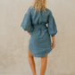 #53 Mini Split Neck Button Down Dress