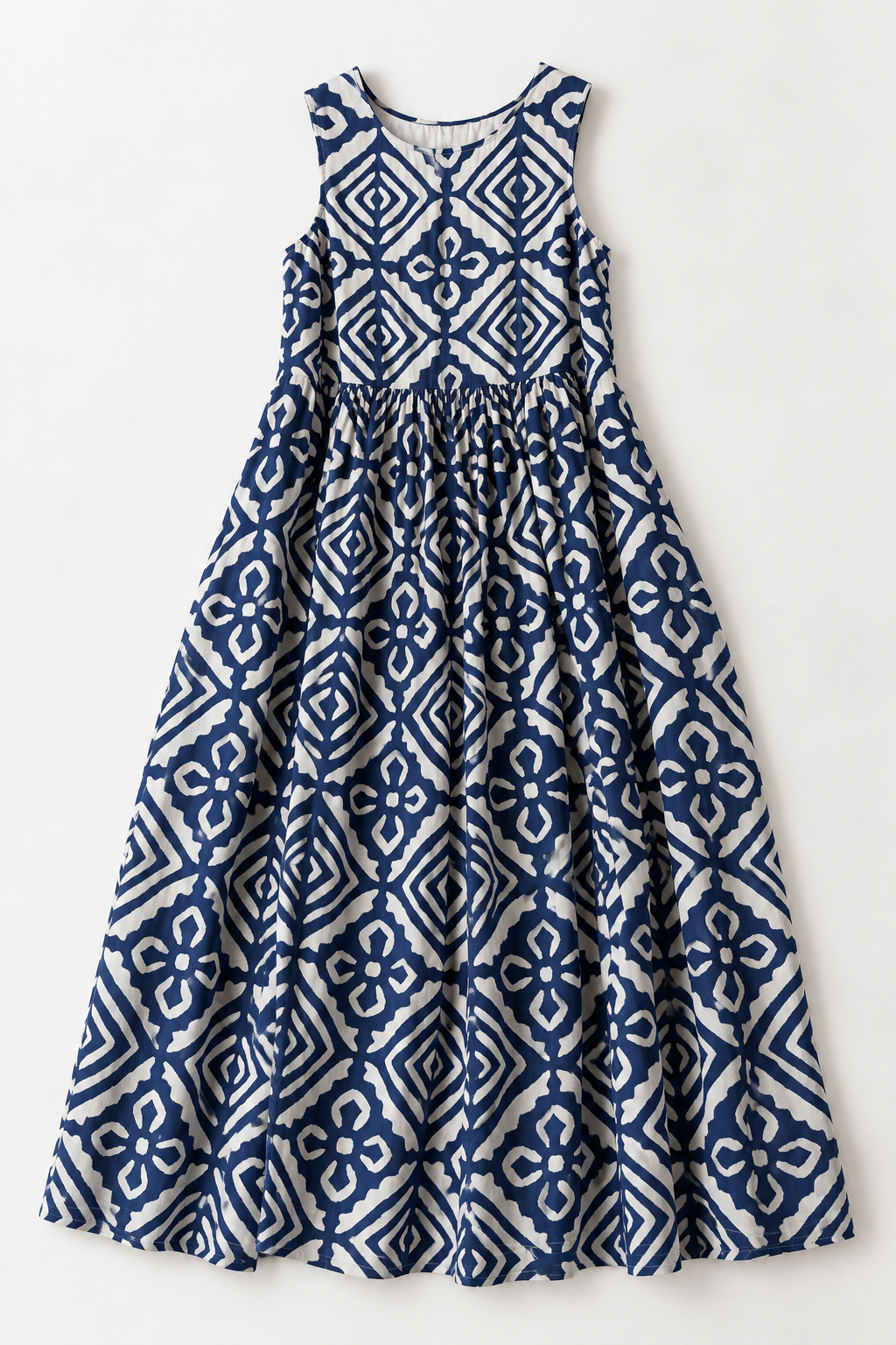 #50 Classic Sheath Dress Tagai Appliqué Navy / White