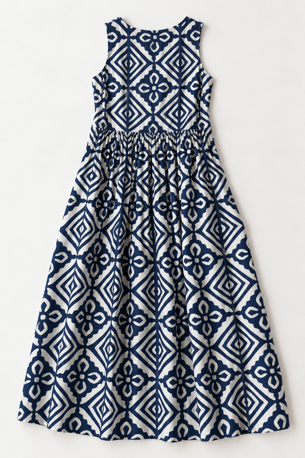 #50 Classic Sheath Dress Tagai Appliqué Navy / White