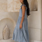 #42 Reya Dress Fabric Indigo / Natural Space Dyed