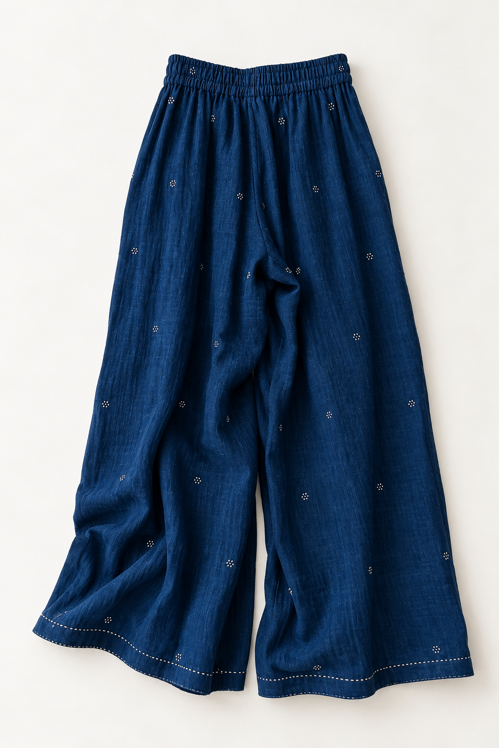 #94 Pleat Wide Leg Pants/ Tangalia Flower/ Indigo