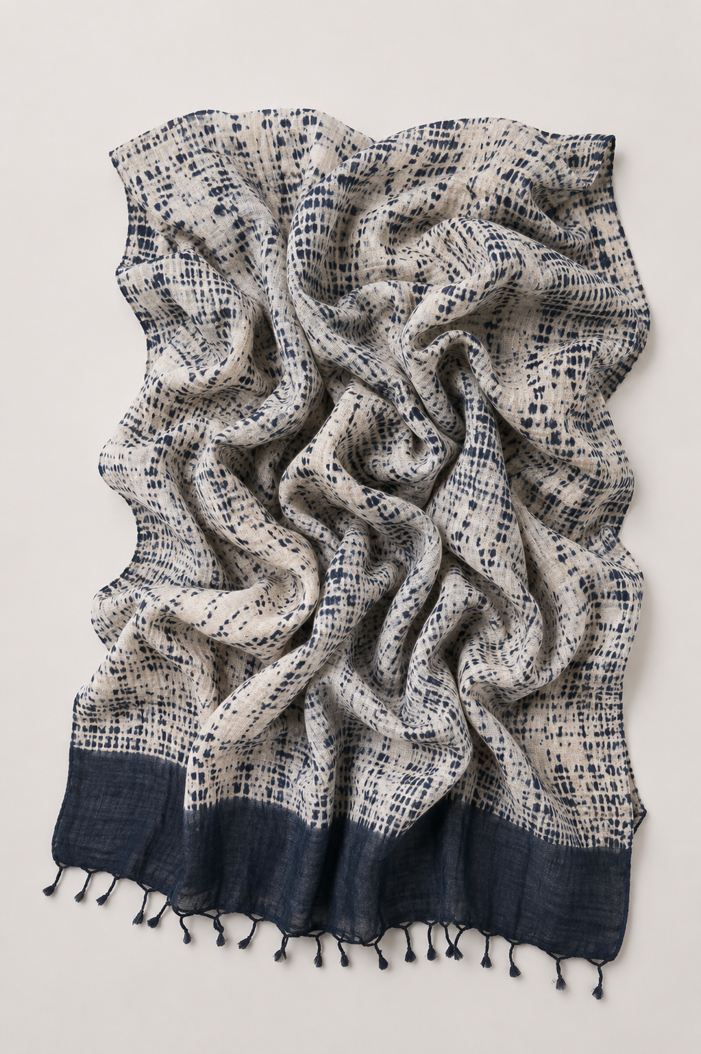 Tussar Silk Shawl Arashi Shibori/ Style 30