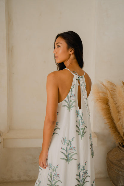 #107 Halter V Neck Dress