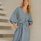 #80 Maxi Split Neck Button Down Dress