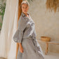 #55 Maxi H/L Kaftan Thick Placket Puff Slvs