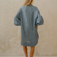 #56 Mini H/L Kaftan Thick Placket Puff Slvs