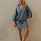 #56 Mini H/L Kaftan Thick Placket Puff Slvs