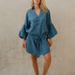 #56 Mini H/L Kaftan Thick Placket Puff Slvs