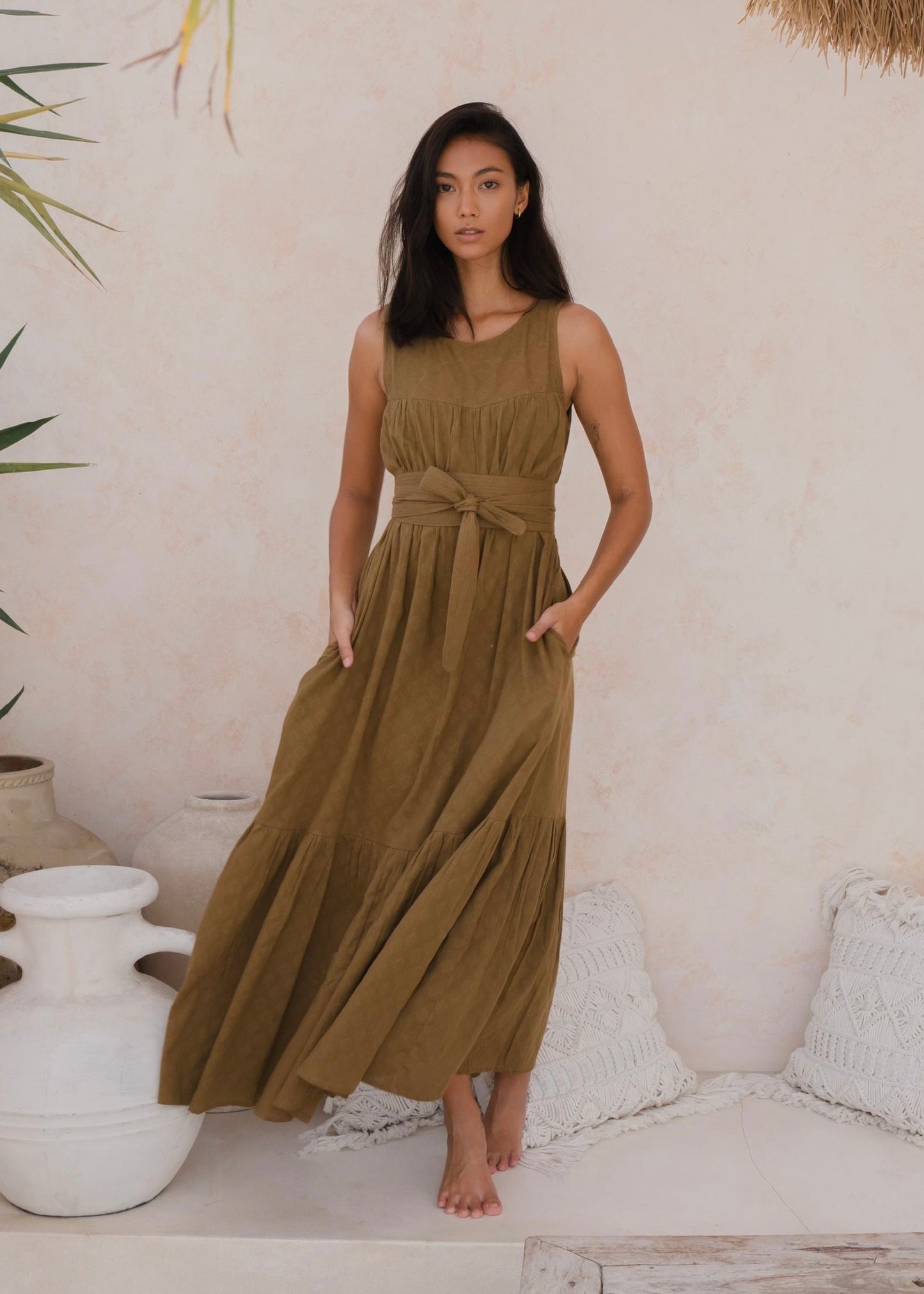 Crew Neck Tiered Dress
