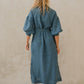 #80 Maxi Split Neck Button Down Dress