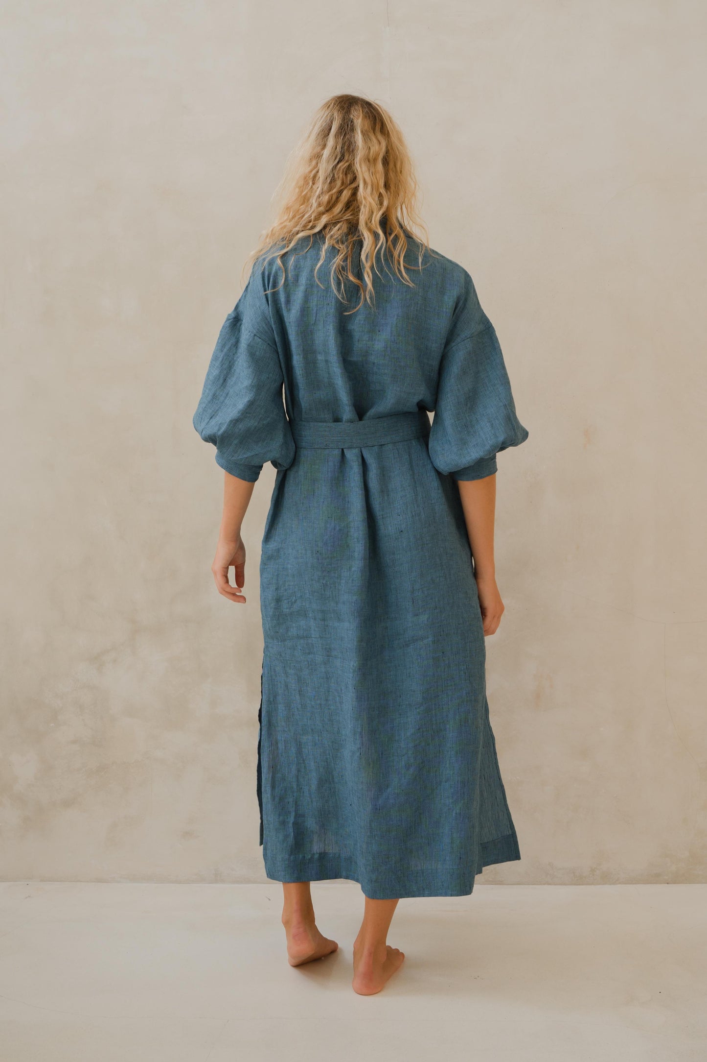 #80 Maxi Split Neck Button Down Dress