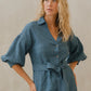 #80 Maxi Split Neck Button Down Dress