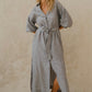 #80 Maxi Split Neck Button Down Dress