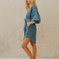 #53 Mini Split Neck Button Down Dress