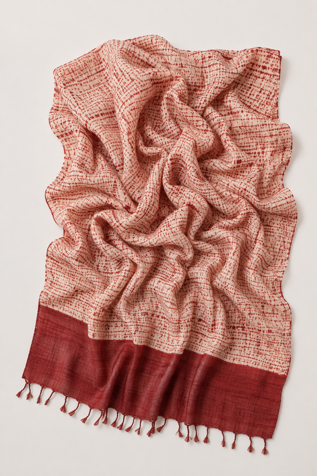 Tussar Silk Shawl Arashi Shibori/ Style 29