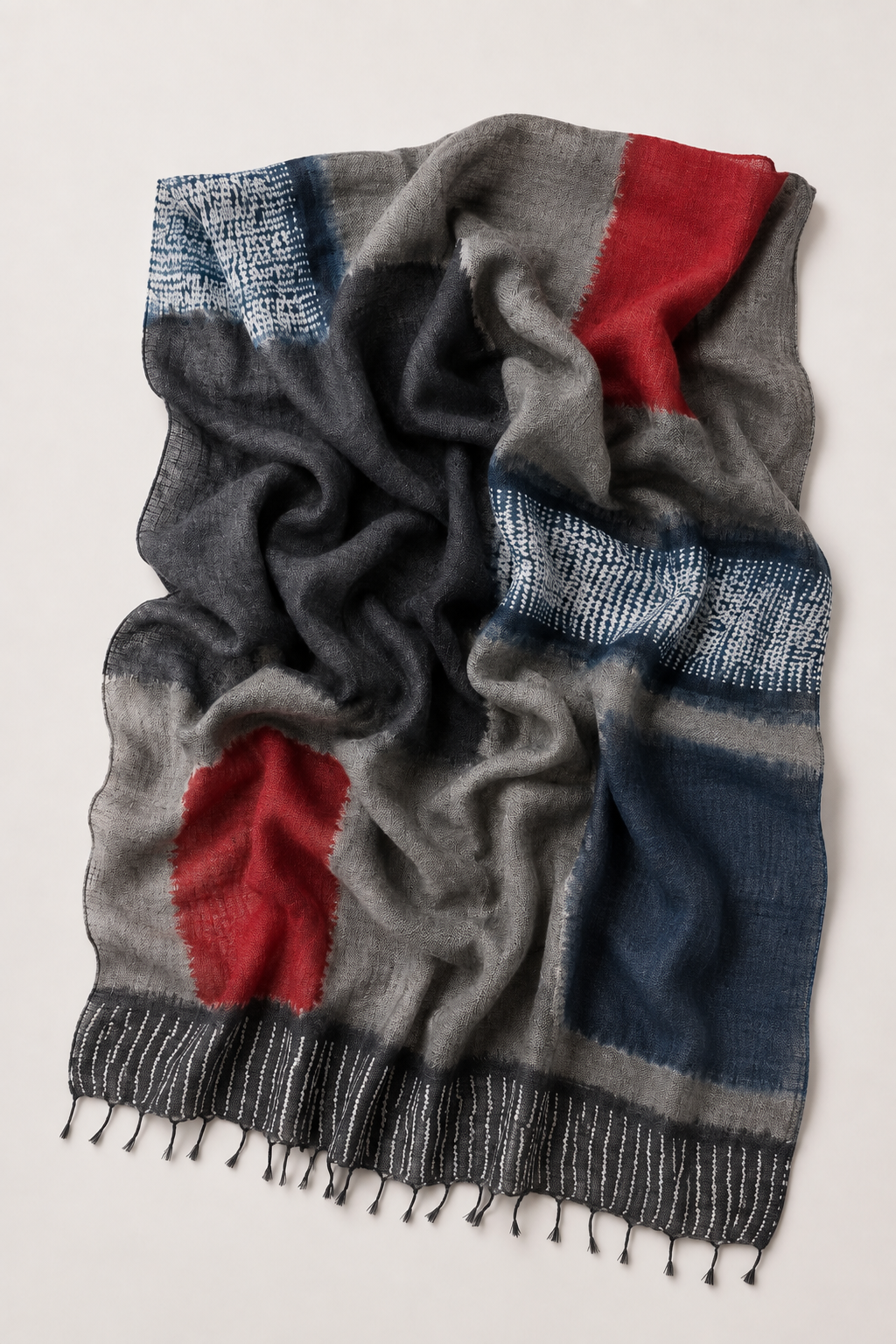 Tussar Silk Shawl Shibori/ Style 27