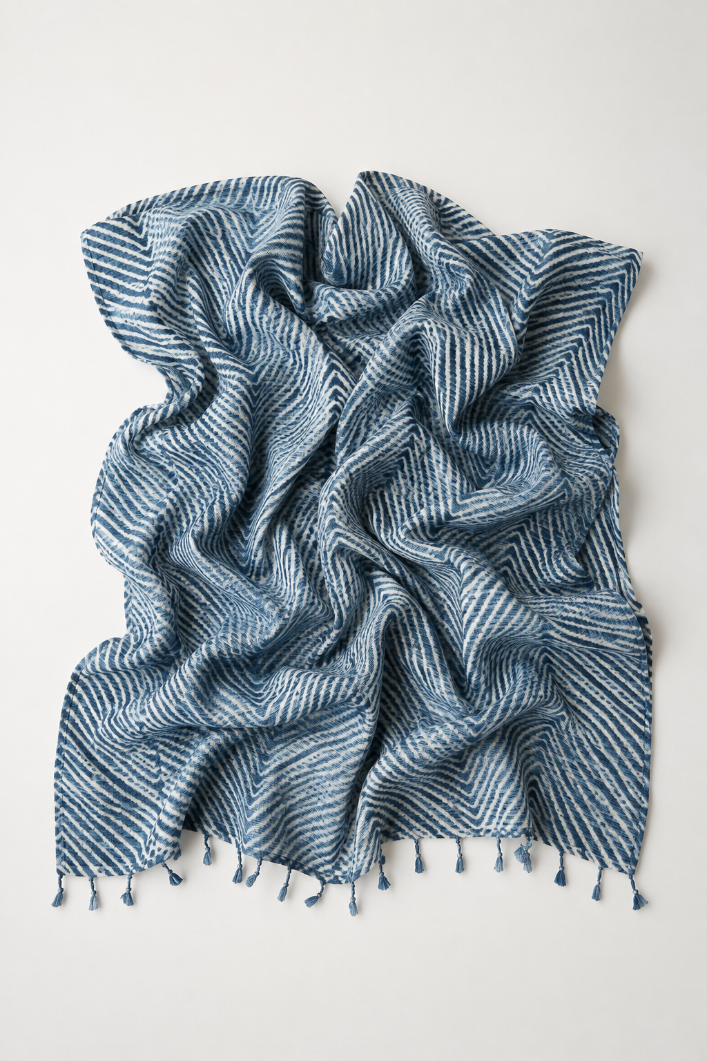 Tussar Silk Shawl Arashi Shibori/ Style 2