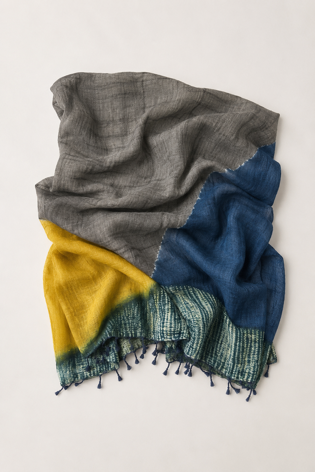 Tussar Silk Shawl Shibori/  Style 11