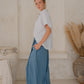 #94 Pleat Wide Leg Pants Kala 118A Ocean Blue/ Indigo Stripe