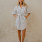#53 Mini Split Neck Button Down Dress