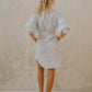 #53 Mini Split Neck Button Down Dress