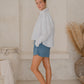 #76 Cropped L/S Button Down Men Shirt