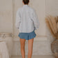 #76 Cropped L/S Button Down Men Shirt