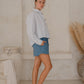 #76 Cropped L/S Button Down Men Shirt