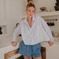 #76 Cropped L/S Button Down Men Shirt