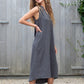 charcoal ellen dress cotton double gauze