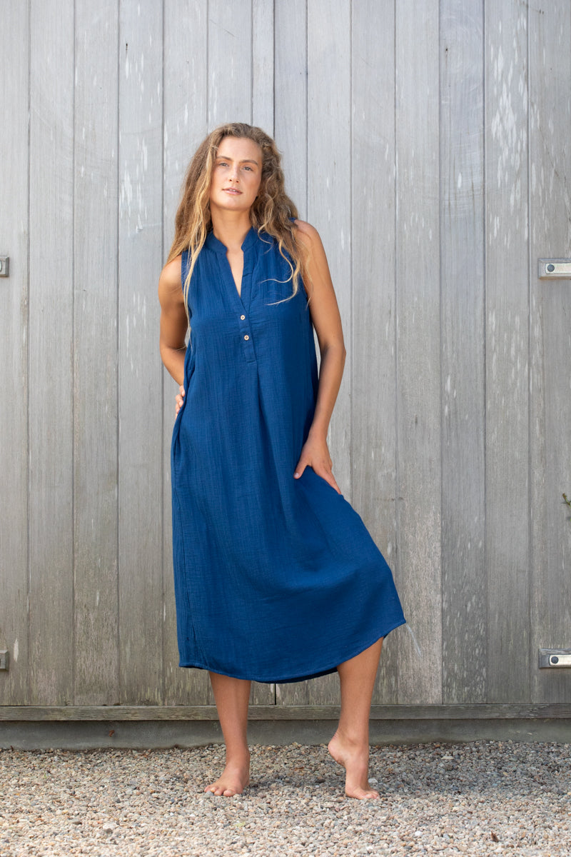 New Ellen Dress in Cotton Double Gauze