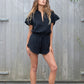 cotton double gauze shorts salu black