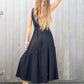 black cotton double gauze dress