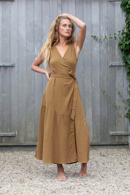 rust cotton dress
